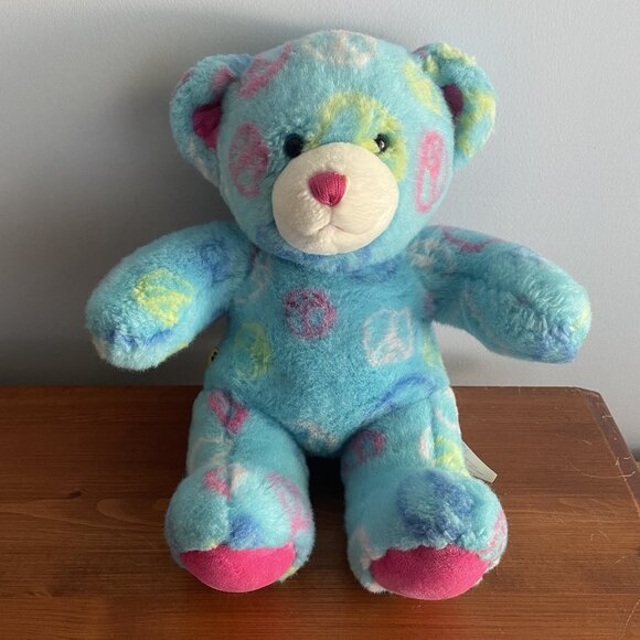 Build-A-Bear Blue Peace and Friendship Bear Plush - Picture 1 of 7